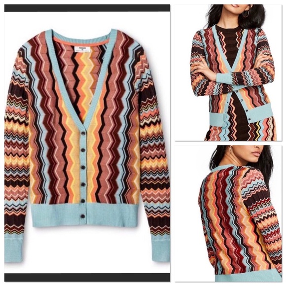 Missoni for Target collab multicolor chevron cardigan M - Picture 7 of 8